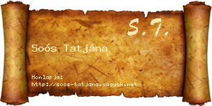 Soós Tatjána névjegykártya